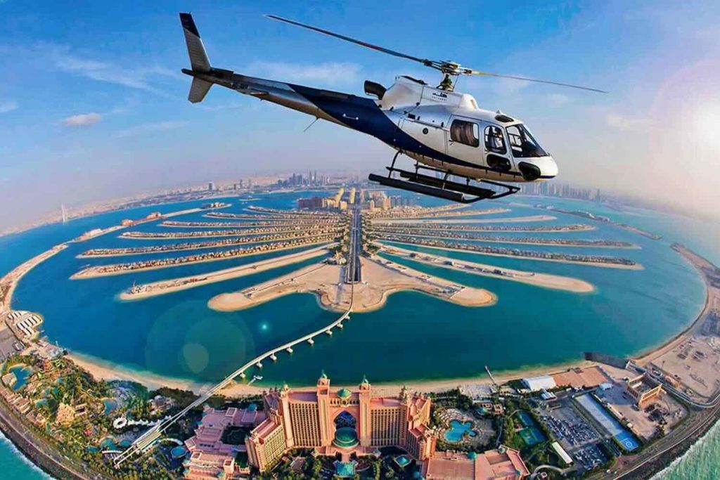 Helicopter flight over Palm Jumeirah